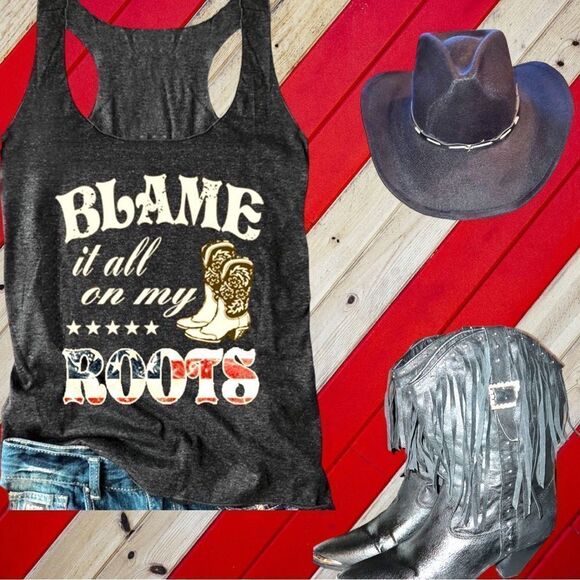 Black cute tank top with song lyrics by Garth Brooks on front! - Picture 2 of 9